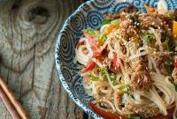 Quick Crispy Pork and Garlic Ginger Noodles