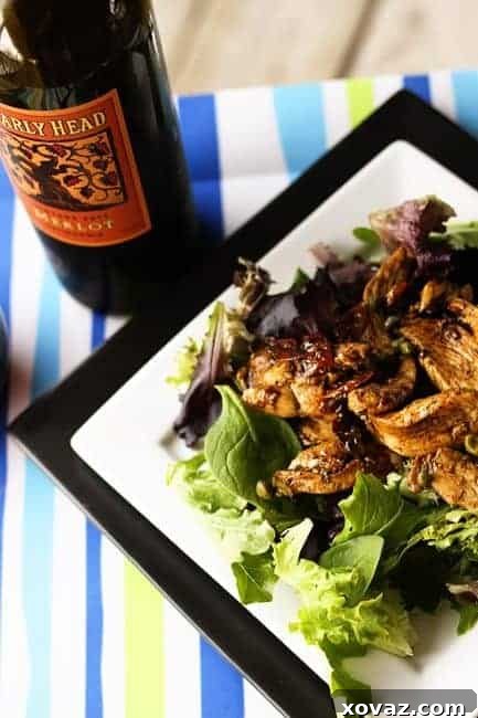 Prepared Balsamic Chicken Dinner Salad in a serving bowl
