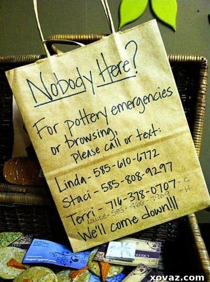 Sign for a local pottery shop