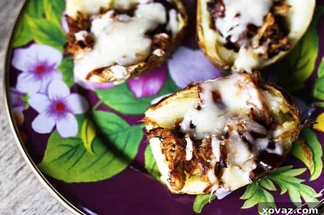Delicious Barbecue Pulled Pork Baked Potato Skins - The Perfect Game Day Appetizer