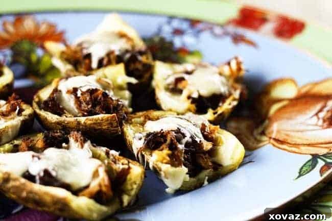 Barbecue Pulled Pork Baked Potato Skins
