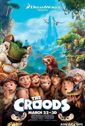 Croods' Sweet and Salty No-Bake Popcorn Bites 5 The Croods Movie Poster, featuring the main characters.
