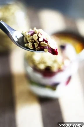 Make Ahead Monday Vanilla Yogurt and Berry Parfait 4 Three Yogurt Berry Parfaits in jars, stacked and ready for the week's breakfasts