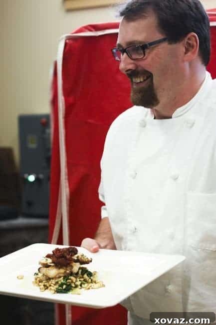 King Arthur Flour: Baking & Beyond 11 Chef Jarod Rockwell of Simon Pearce Restaurant showcasing his culinary creation