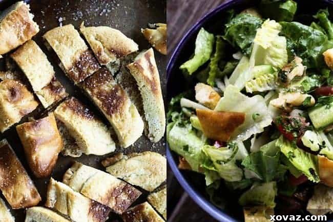 Fattoush Crispy Pita Salad 2 Fresh, garlicky, lemony Fattoush -Crumbled Pita Chip Salad: fresh enough to lift the winter doldrums or make your summer happy!