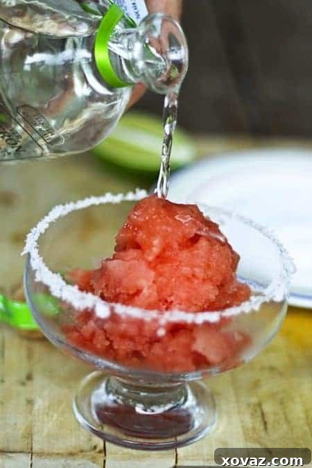 Watermelon Dreams: Frozen Treats & Refreshing Drinks 6 Vibrant Frozen Watermelon Margarita garnished and ready to enjoy