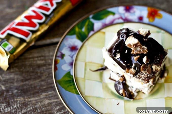 Twix Ice Cream Layer Cake 3 Twix Ice Cream Sandwich Cake for No-Bake summer sweet tooth satisfaction