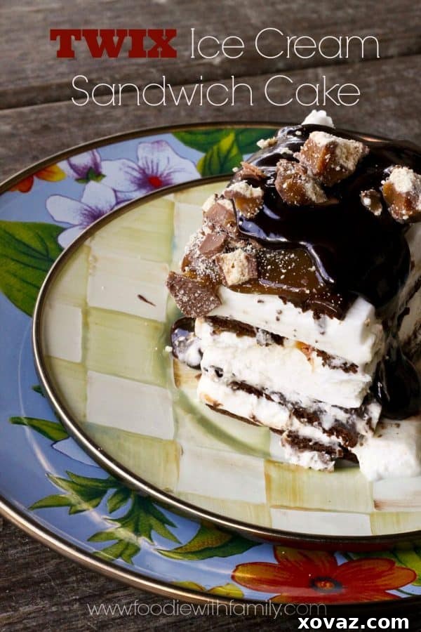 Twix Ice Cream Layer Cake 4 Twix Ice Cream Sandwich Cake for No-Bake summer sweet tooth satisfaction