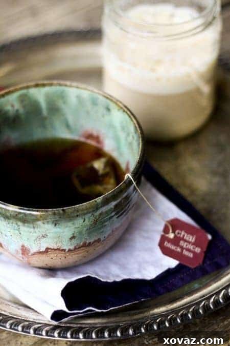 Jar of homemade Pumpkin Spice Chai Latte base ready to mix