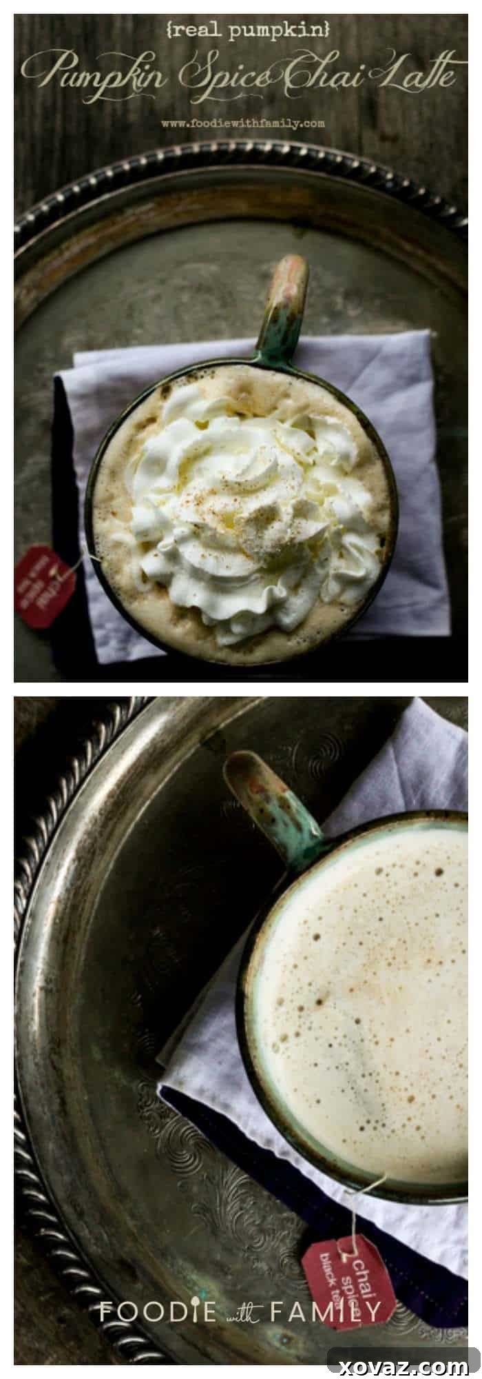 Pumpkin Spice Chai Latte with a bold statement: Tea Drinkers rejoice! We can get in on the pumpkin spice latte train, but shhh... don't tell the coffee drinkers that ours are better!