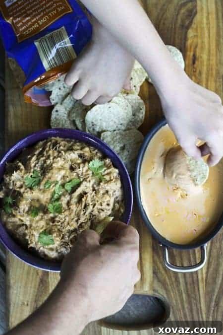 Delicious Pulled Pork Queso Dip ready for a party