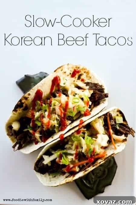 Set and Forget Korean Beef Tacos for Effortless Meal Prep 2 Delicious Slow Cooker Korean Beef Tacos, perfect for Make Ahead Mondays