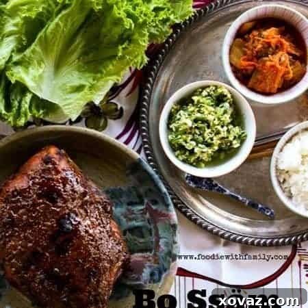 Bo Ssam Korean Pork Roast Lettuce Wraps - a delectable main course