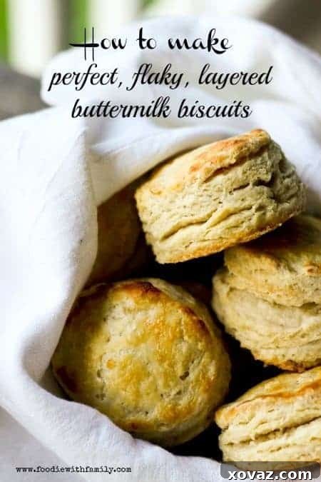How to make Perfect, Flaky, Layered, Buttermilk Biscuits with step-by-step instructions