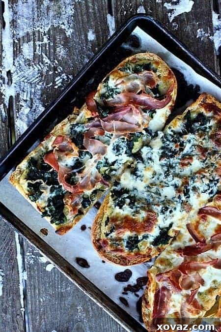 Delicious White Spinach French Bread Pizza, perfect comfort food