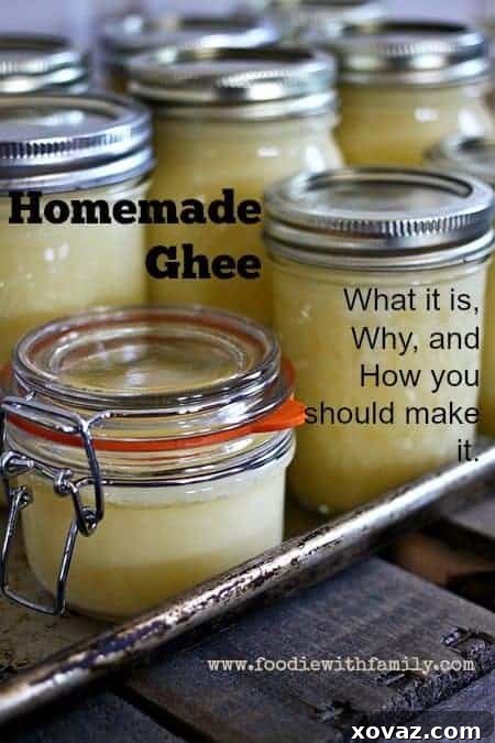 Homemade Ghee recipe instructions for clarified butter.