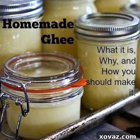 Homemade Ghee, a traditional clarified butter, offers rich flavor and high smoke point for versatile cooking.