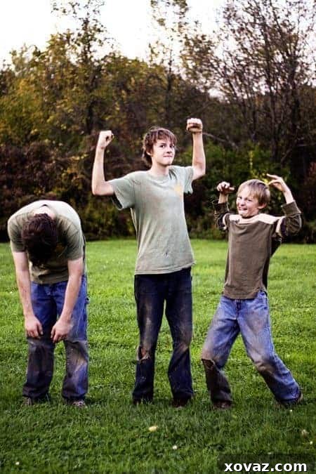 Energetic boys after an intense community game