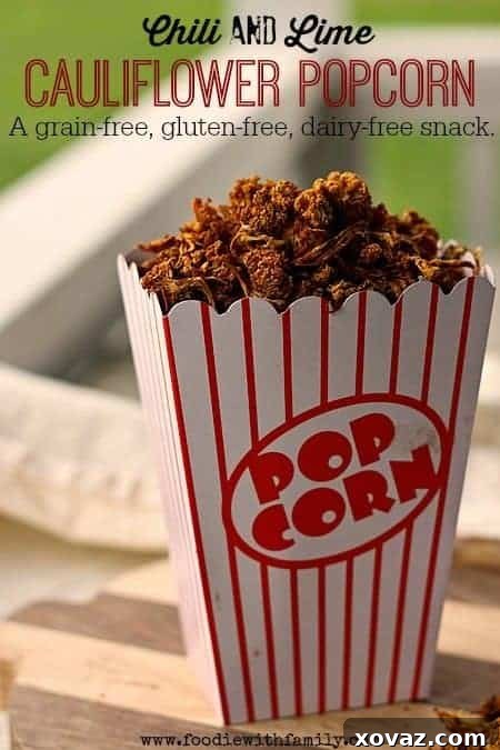 Fiery Lime Cauli-Pops 5 Chili Lime Cauliflower Popcorn. Grain-free, gluten-free, vegan, and paleo snack! Perfect for healthy snacking!