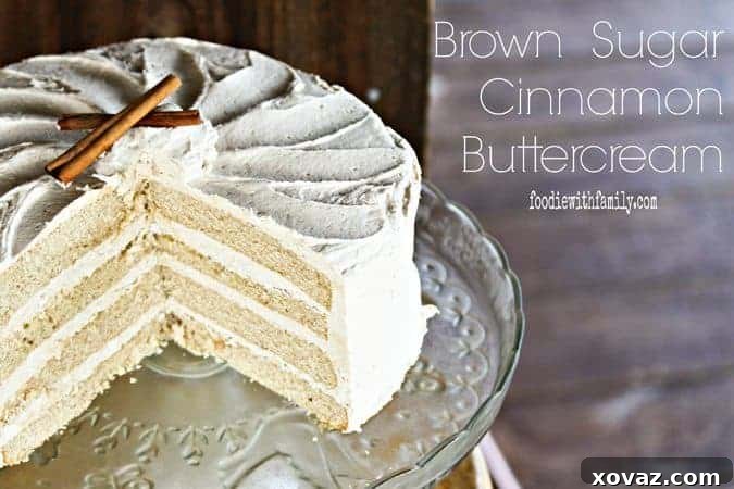 Brown Sugar Cinnamon Buttercream isn't your average frosting! Flecked with crunchy little crystals of brown sugar, it's reminiscent of Snickerdoodle Cookies! foodiewithfamily.com
