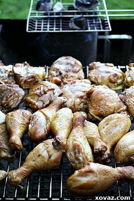 Stage 1 of the 2-Stage Smoking and Barbecuing Process for Perfectly Tender and Smoky Chicken