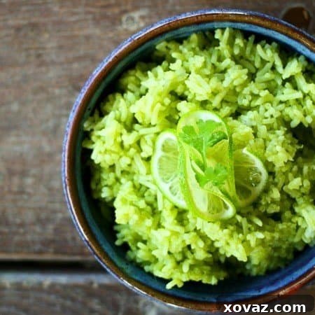 Fragrant, flavorful, bright, vibrant, and green Cilantro Lime Rice.