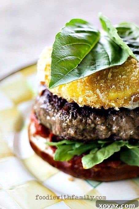 Fried Mozzarella and Sun Dried Tomato Burgers from foodiewithfamily.com