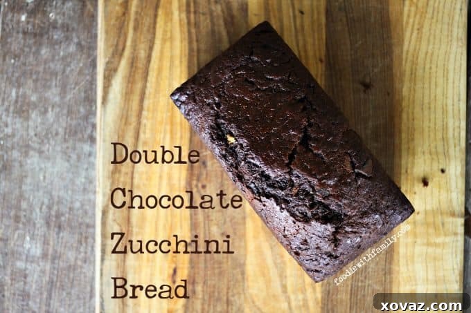 Decadent Double Chocolate Zucchini Loaf 2 Double Chocolate Chunk Zucchini Bread from foodiewithfamily.com