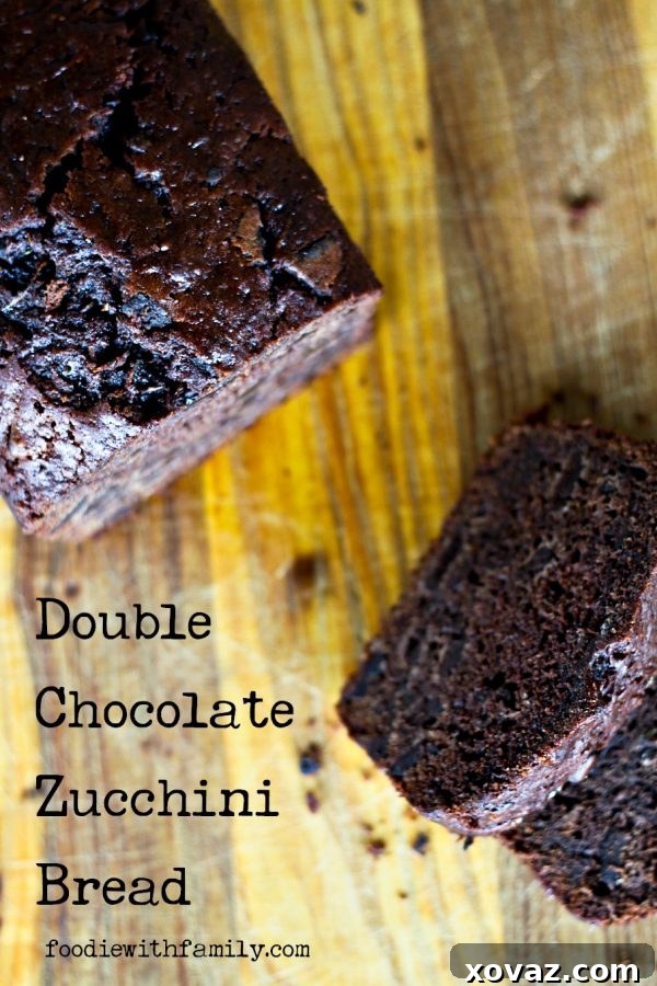 Double Chocolate Chunk Zucchini Bread from foodiewithfamily.com
