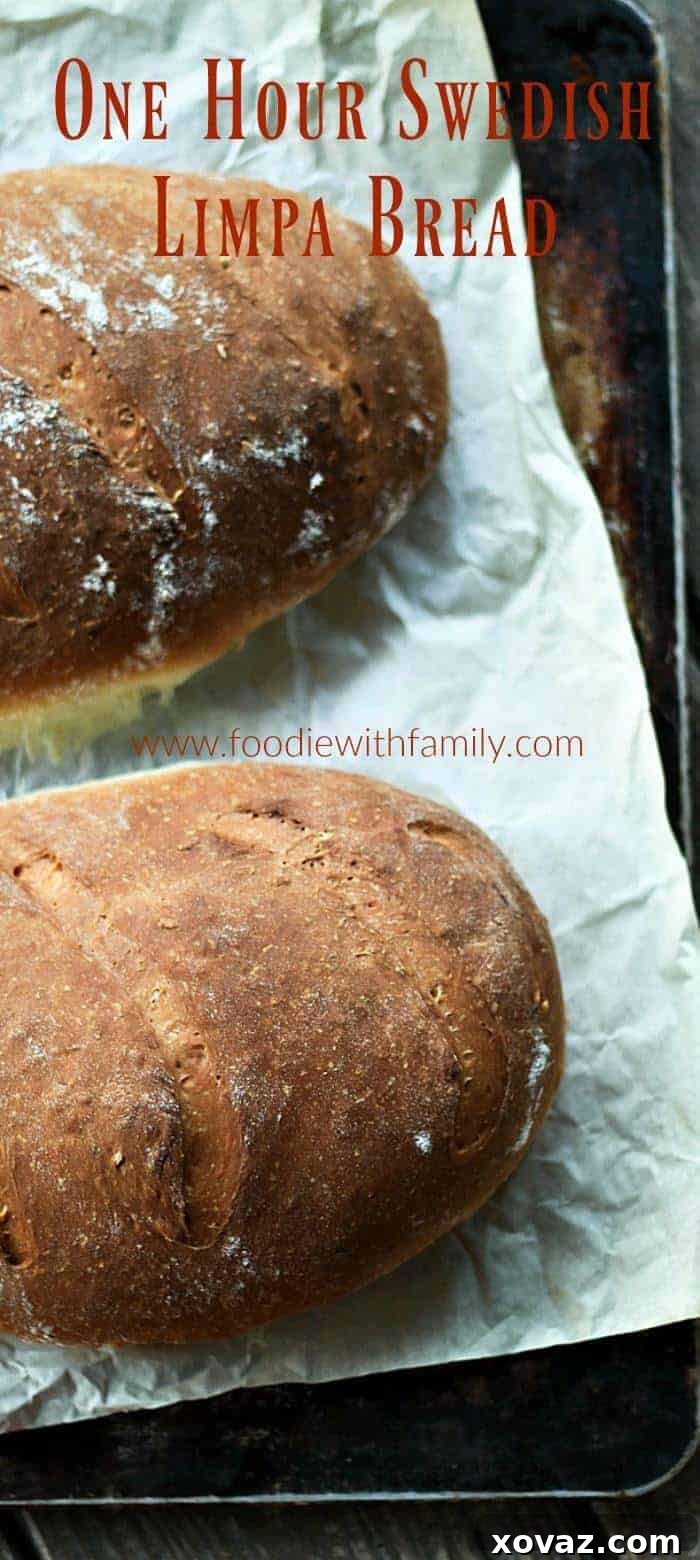 Beautifully baked One-Hour Swedish Limpa Bread, perfectly golden brown and ready to be enjoyed.