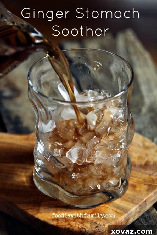 Ginger Belly Bliss 4 Homemade Ginger Stomach Soother provides relief from overindulgence or sickness.