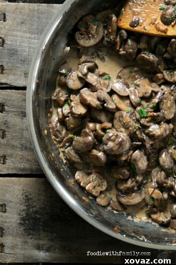 Creamy, intensely flavorful Garlic Mushroom Stroganoff, a fast and fabulous vegetarian winter meal from Foodie with Family, perfect for quick weeknight dinners.