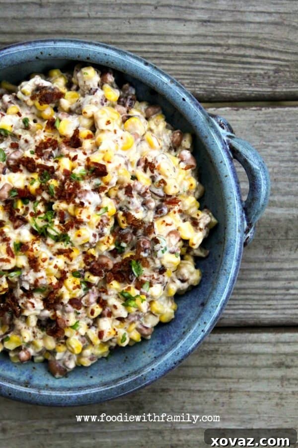 Slow Cooker Black Eyed Pea Corn and Bacon Dip 2 Creamy Slow-Cooker Black-Eyed Pea Dip with Corn and Bacon, perfect for New Year's or game day.