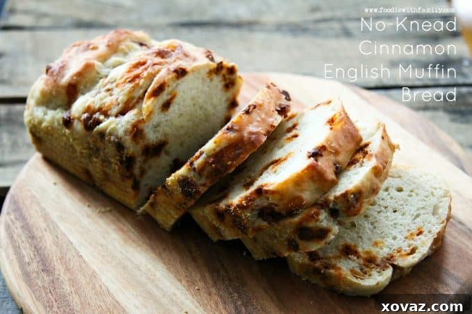 No-Knead Cinnamon English Muffin Bread from foodiewithfamily.com