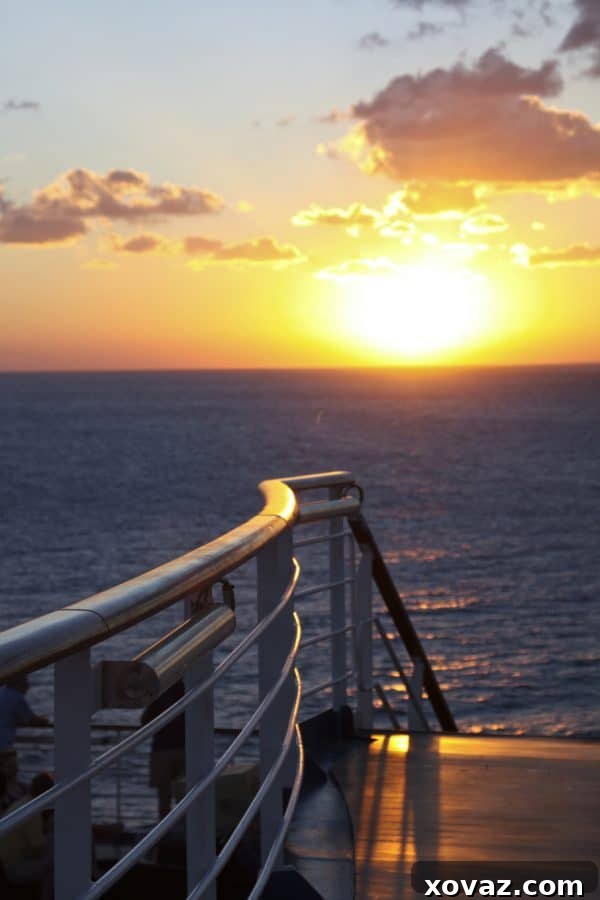 Beautiful sunset on the Carnival Breeze