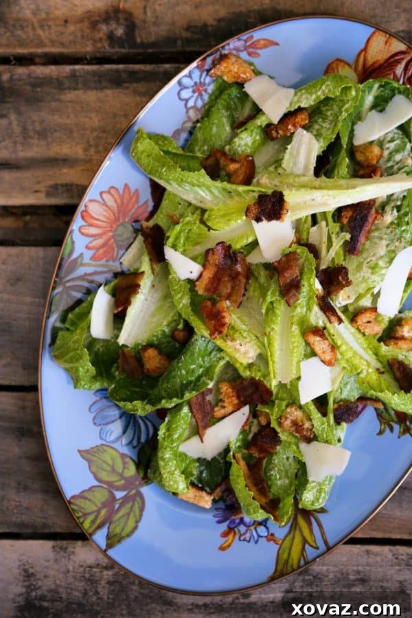 Delicious Jerk Bacon Caesar Salad from foodiewithfamily.com