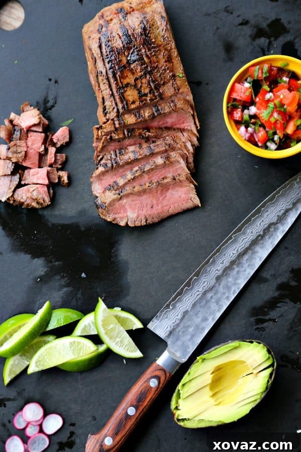 Sizzling Carne Asada Tacos 4 Another enticing view of grilled Carne Asada, sliced and ready for various Mexican dishes