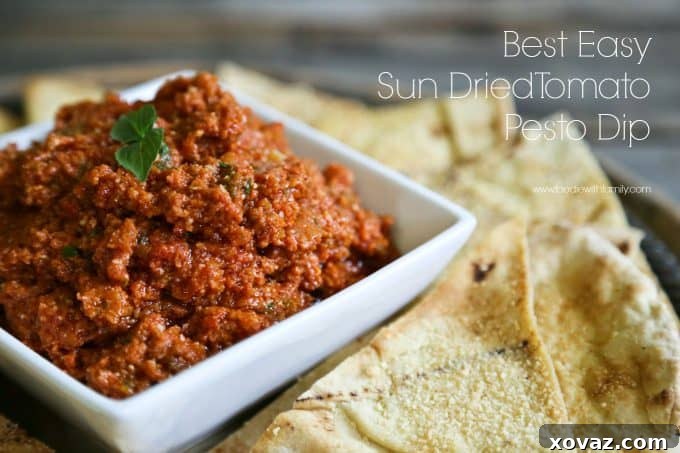 Delicious and easy sun dried tomato pesto dip from foodiewithfamily.com