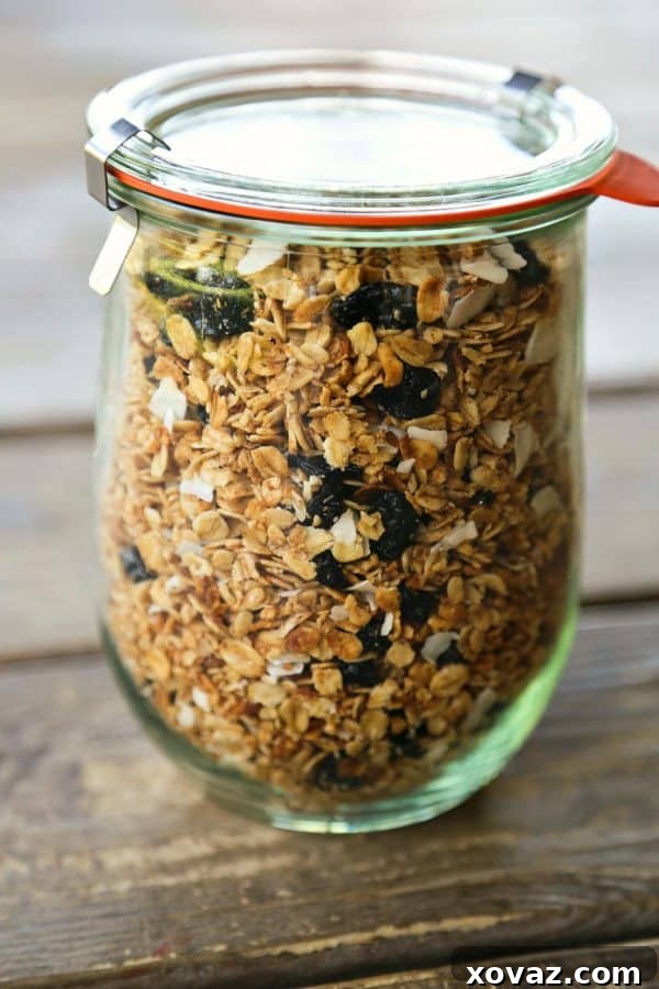 Easy as can be, Slow-Cooker Blueberry Coconut Vanilla Granola doesn't heat up the kitchen.