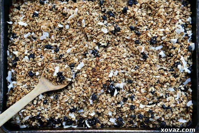 Easy as can be, Slow-Cooker Blueberry Coconut Vanilla Granola doesn't heat up the kitchen.