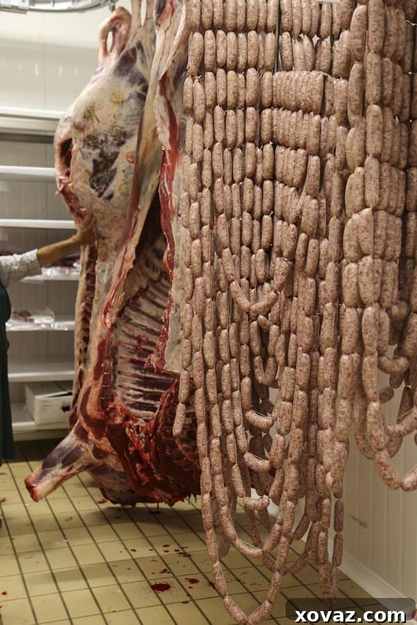 The traditional setting of Macelleria Falaschi, where authentic Tuscan cured meats are crafted.