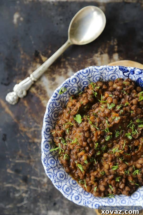 Lentil Stew with ham from Foodiewithfamily.com - A comforting and nutritious winter meal.