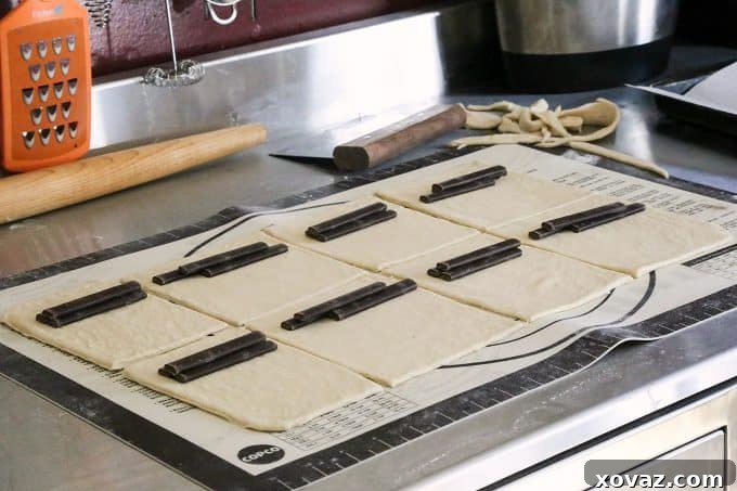 Pain au chocolat pastry ready to roll up from foodiewithfamily.com