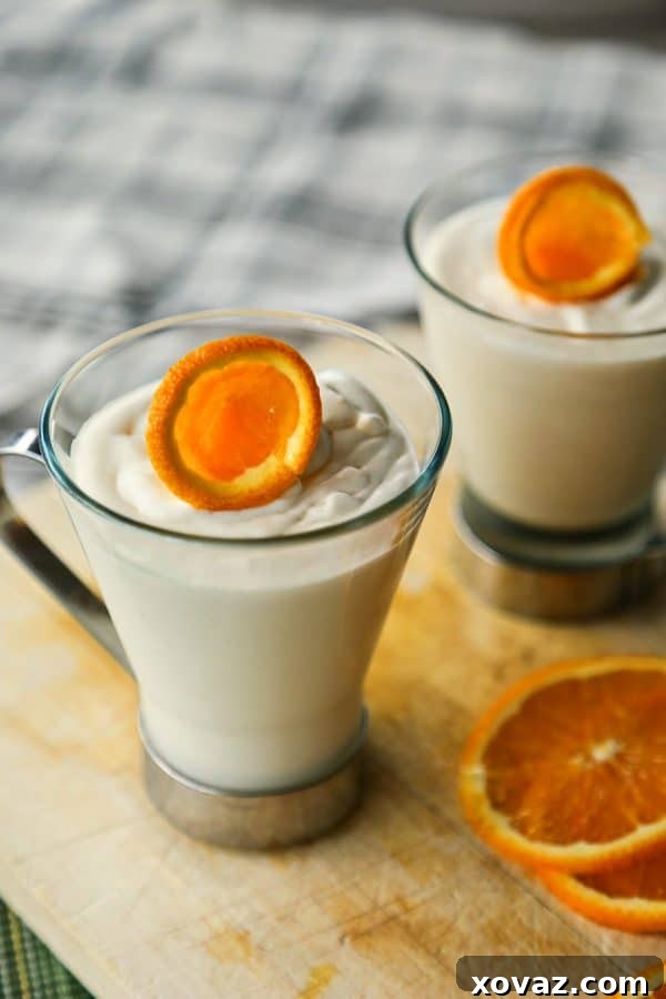 Sunshine Orange Mousse 2 A beautifully presented serving of Creamy Orange Mousse, garnished with fresh orange slices, showcasing its light and airy texture. This refreshing citrus dessert is a sponsored post featuring Florida Orange Juice.