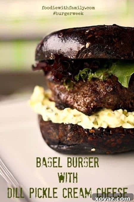 Effortless Eating Plan June 13-19 2 Bagel Burger with Dill Pickle Cream Cheese {Foodie with Family}