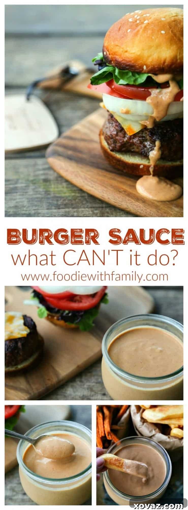 The Ultimate Burger Condiment 7 A large vertical image of the burger sauce, highlighting its texture and color, inviting viewers to imagine its taste.