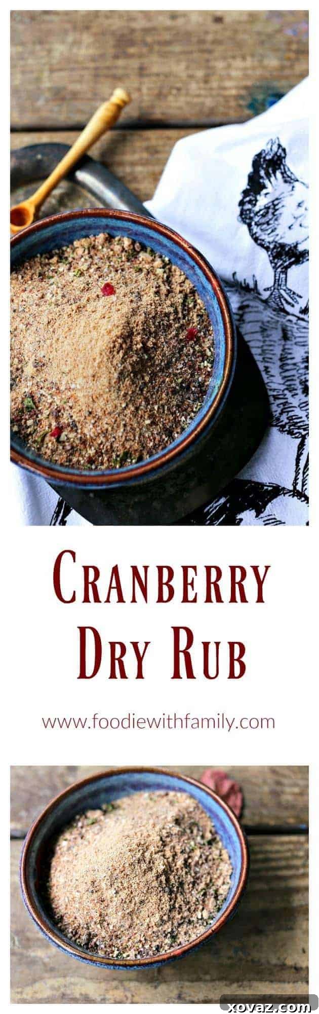 Generous serving of Cranberry Dry Rub, perfect for seasoning large cuts of meat or multiple dishes.