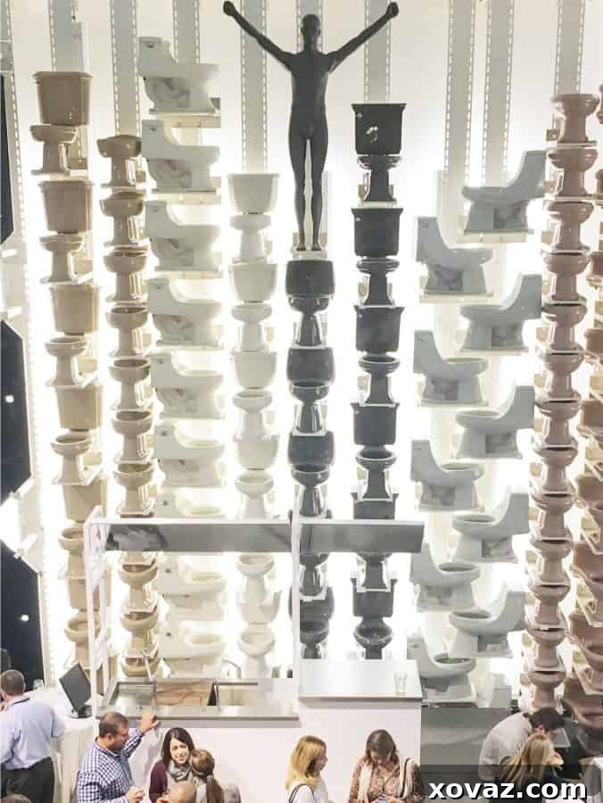 The memorable and intricate display wall at the Kohler Design Center in Kohler, Wisconsin, inspiring creativity.