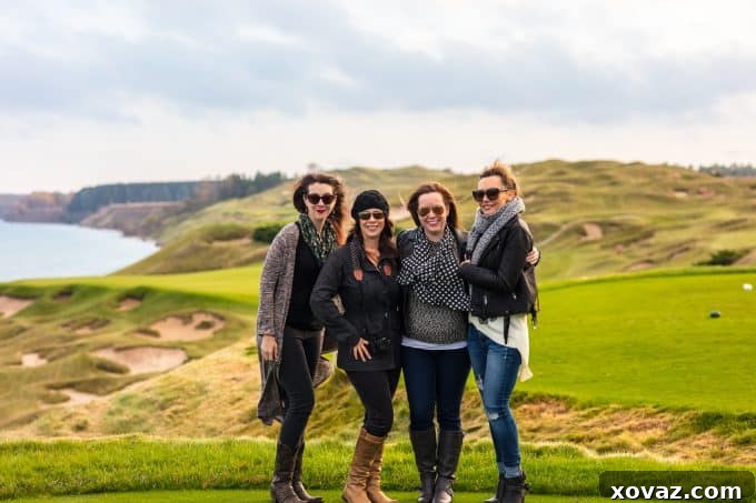 Foodie with Family (Rebecca), A Spicy Perspective (Sommer), The Cookie Rookie (Becky), and Diethood (Katerina) enjoying Whistling Straits in Kohler Wisconsin.