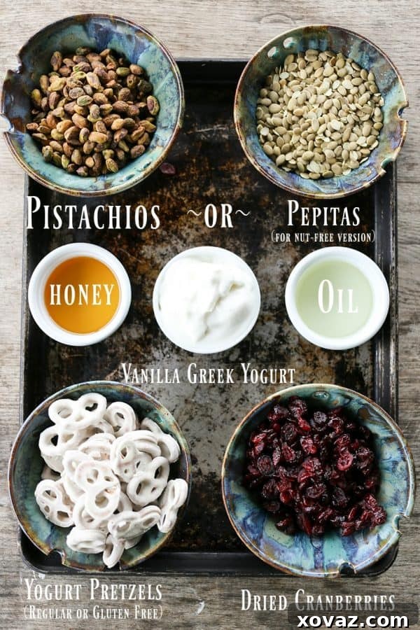 Festive Cranberry Pistachio Delight 3 This Cranberry Pistachio Snack Mix is designed to boost your energy without slowing you down. It's a perfect healthy holiday snack for the whole family, especially during busy Nutcracker season. #sponsored